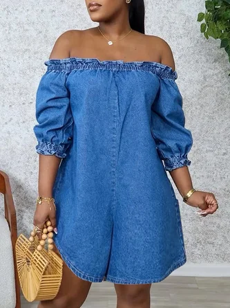 Loose Casual Denim Jumpsuit