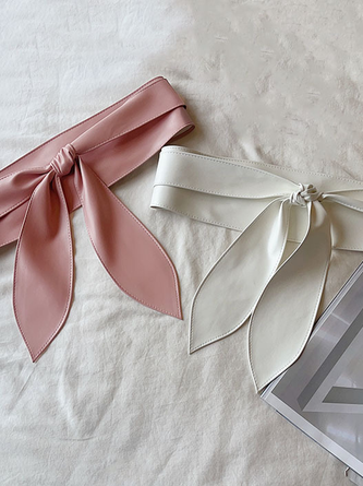 PU Plain Waist Band With Belt