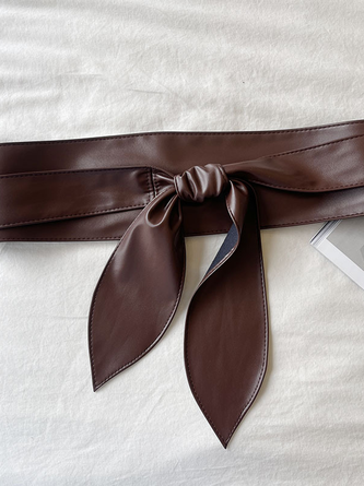 PU Plain Waist Band With Belt