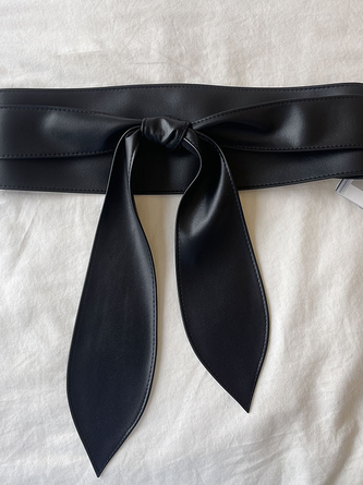 PU Plain Waist Band With Belt