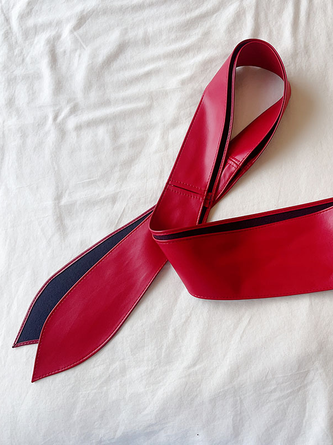 PU Plain Waist Band With Belt