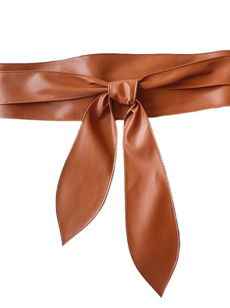 PU Plain Waist Band With Belt