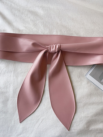 PU Plain Waist Band With Belt