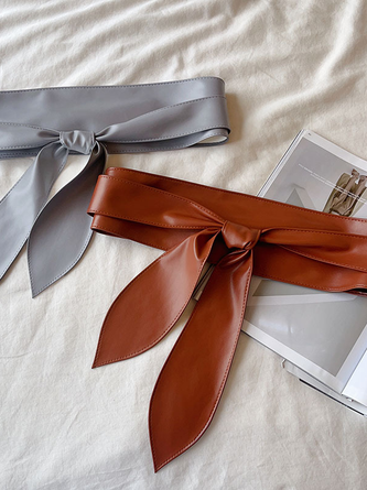 PU Plain Waist Band With Belt