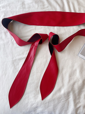 PU Plain Waist Band With Belt