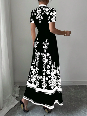 Urban Floral Printing Maxi Dress