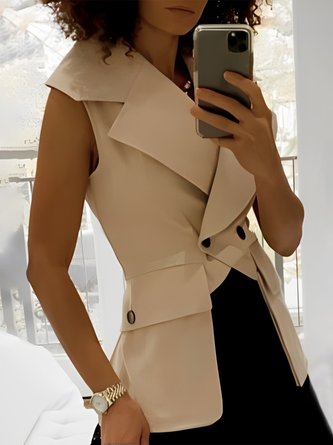 Urban Plain Lapel Collar Vest