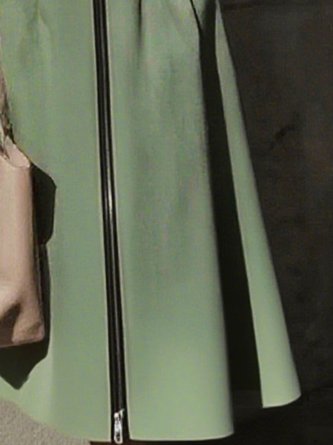 Urban Plain Balloon Sleeve Zipper V Neck Midi Dress