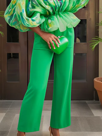 Elegant Plain Straight Pants