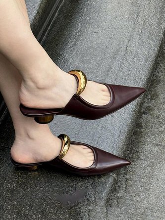 Pu Plain Urban Shallow Shoes
