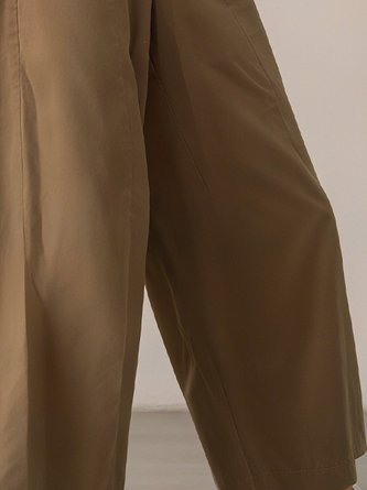Casual Plain Wide Leg Pants