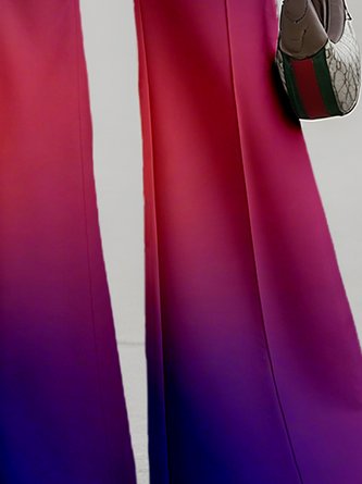Elegant Gradient Pattern Printing Flare Pants