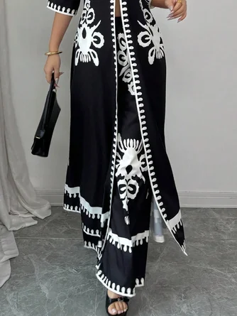 Elegant Plain Printing Fashion Pants