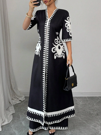 Elegant Plain Printing Fashion Pants