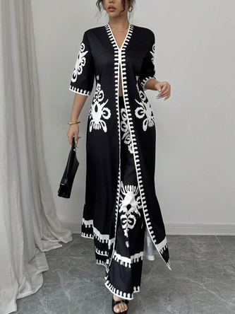 Elegant Plain Printing Fashion Pants