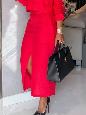 Urban Slit Plain Maxi Skirt