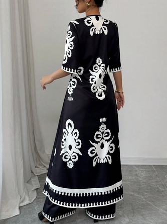 Elegant Plain Printing Fashion Pants