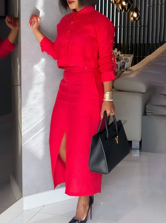 Urban Slit Plain Maxi Skirt