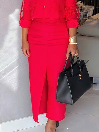 Urban Slit Plain Maxi Skirt