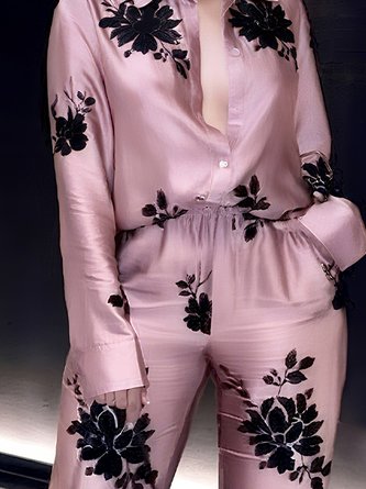 Urban Floral Printing Fashion Straight Pants