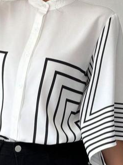 Urban Striped Mock Neck Shirt