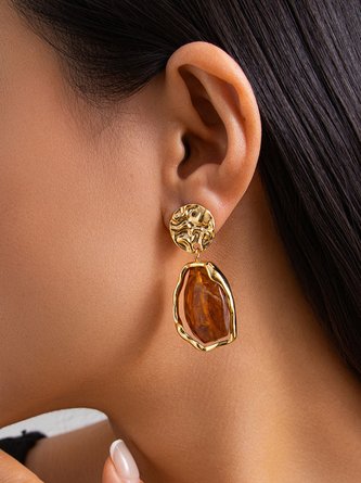 Stylish Metallic Pleated Earrings
