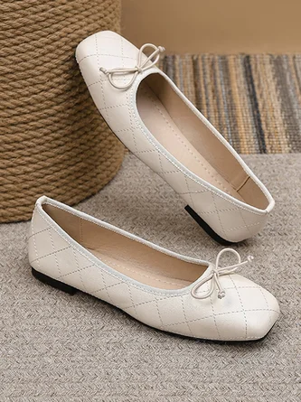 All Season Casual Leather Plain Ballet Shoes