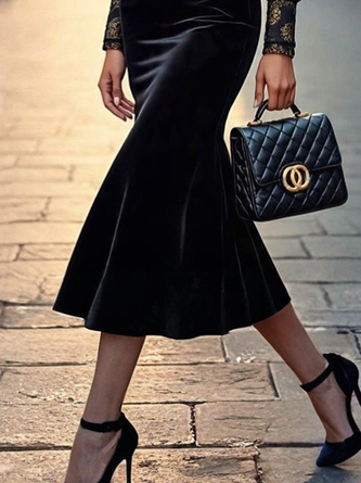 Elegant Plain Skirt No Belt