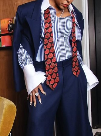 Urban Plain Lapel Collar Kimono No Shirt