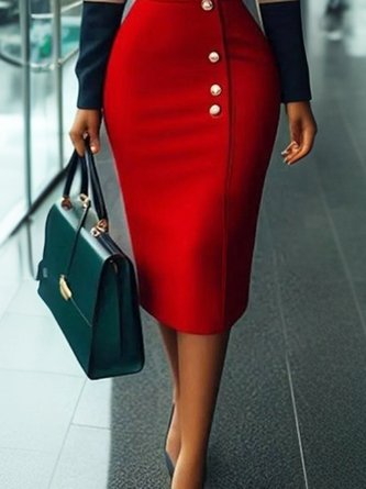 Urban Color Block V Neck Midi Dress