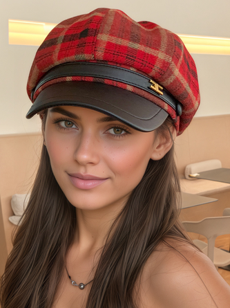 Plaid baseball cap
