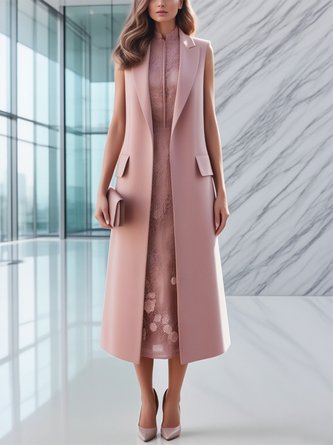 Urban Plain Lapel Collar Vest