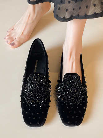 Plain Velvet All Season Loafers