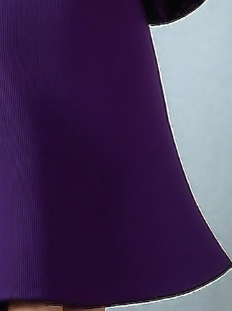 Casual Plain Mock Neck Knee Length Sweater Dress