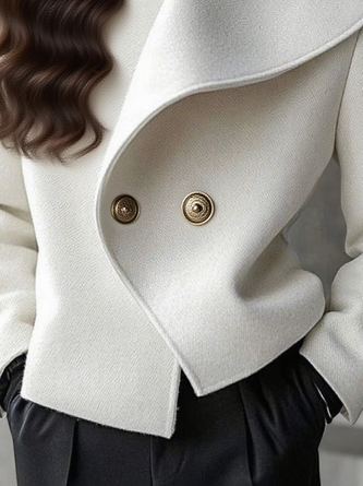 Casual Plain Stand Collar Jacket