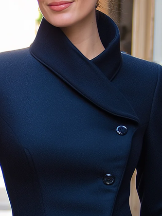 Urban Irregular Craftsmanship Plain Buttoned Jacket