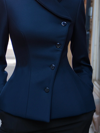 Urban Irregular Craftsmanship Plain Buttoned Jacket