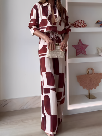 Urban Geometric Straight Pants