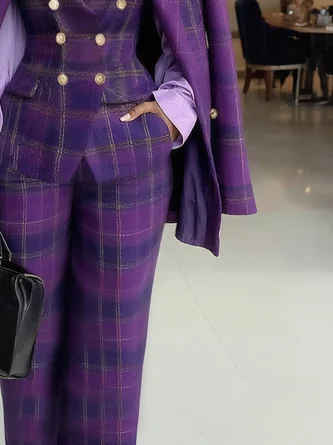 Urban Plaid Straight-Leg Pants