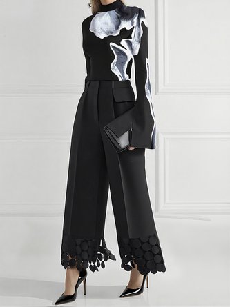 Urban Plain Split Joint Straight Pants