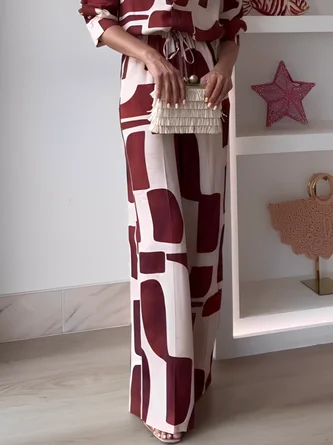 Urban Geometric Straight Pants