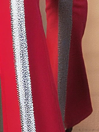 Elegant Color Block Split Joint Fashion Pants