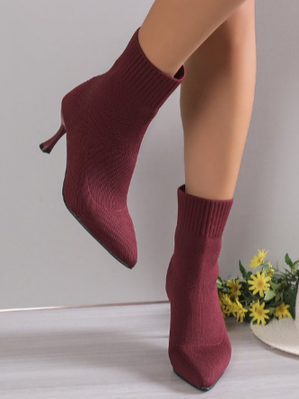 Urban Plain Autumn Mesh Fabric Fashion Boots