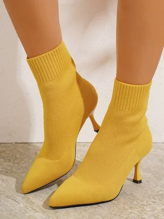 Urban Plain Autumn Mesh Fabric Fashion Boots