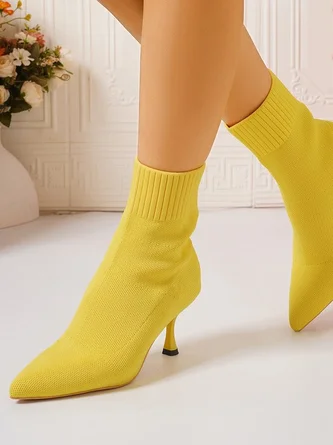 Urban Plain Autumn Mesh Fabric Fashion Boots