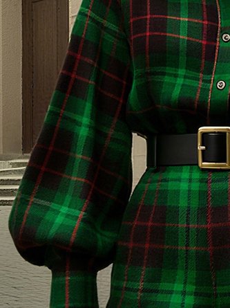 Urban Plaid Printing Shirt Collar Shirt