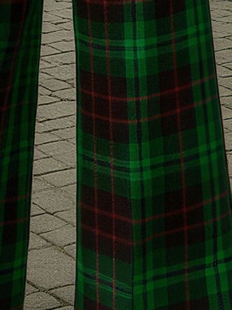 Urban Plaid Printing Wide Leg Pants With Belt