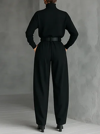 Urban Plain Fashion Pants No Belt