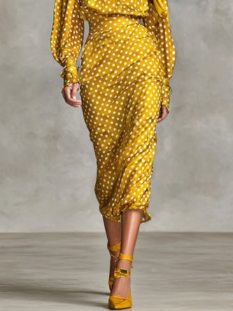 Urban Polka Dots Midi Skirt