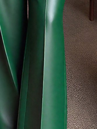 Urban Plain Faux Leather Pants